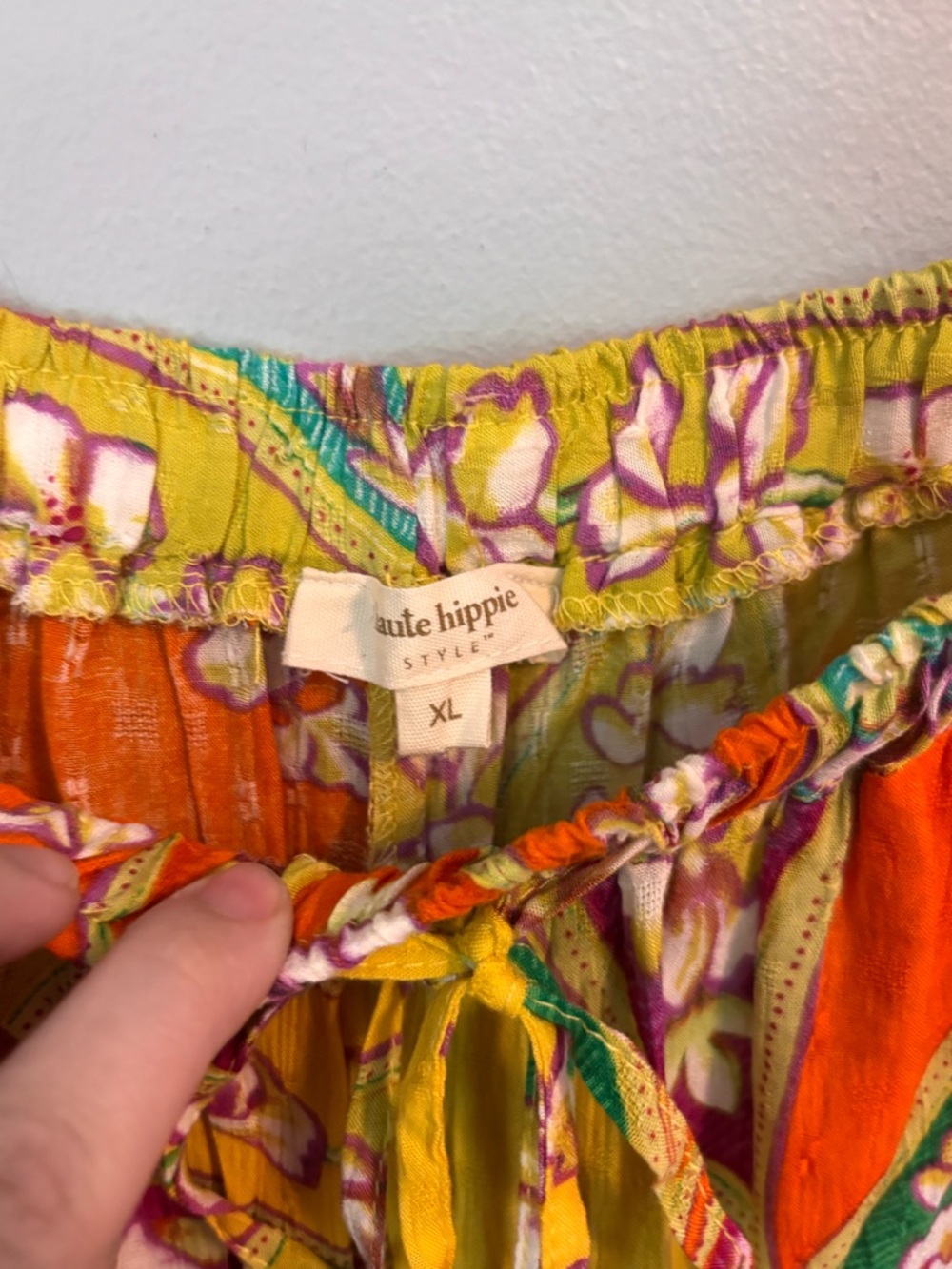 Haute Hippie Orange & Yellow Palazzo Pants XL - Picture 5 of 7